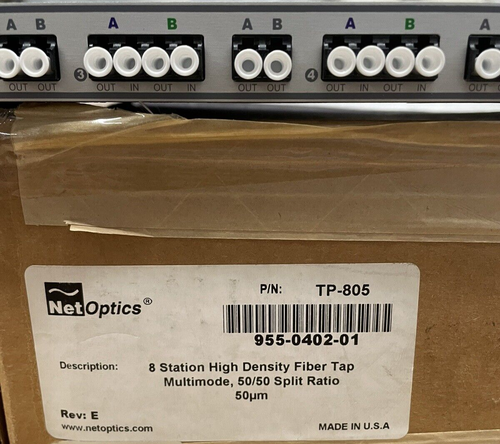 TP-805, NETOPTICS 8 STATION SX HIGH DENSITY FIBER TAP MULTIMODE 50/50 SPLIT - Picture 4 of 5