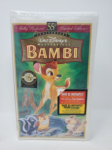 Bambi VHS 55th Anniversary Limited Edition Masterpiece Collection Disney Sealed - Imagen 1 de 6