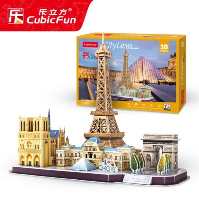 CubicFun Paris City Skyline Building 3D Puzzle Construction Bricks Set Boy Toys