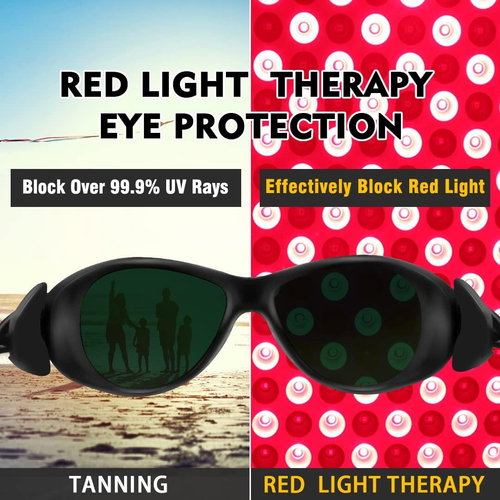 Red Light Therapy Glasses, Eye Protection for Tanning & IPL Laser, 200-2000nm - Picture 2 of 12
