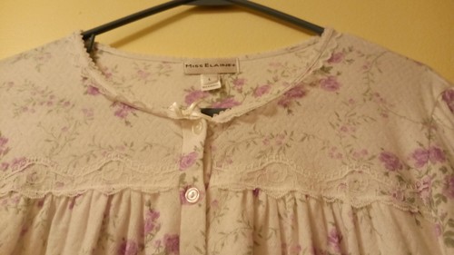 NWT LARGE Miss Elaine White full length Woman's gown - Picture 4 of 9