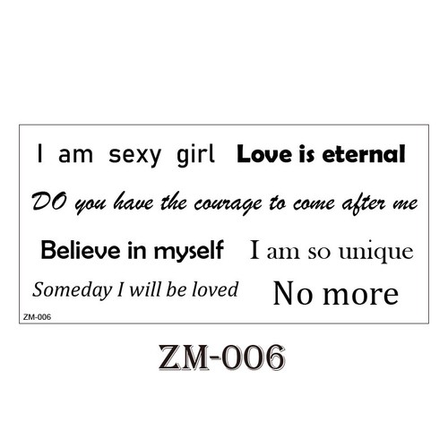 Temporary Tattoo Stickers Waterproof Long Lasting Writing Words Letters Body Art - Picture 9 of 33