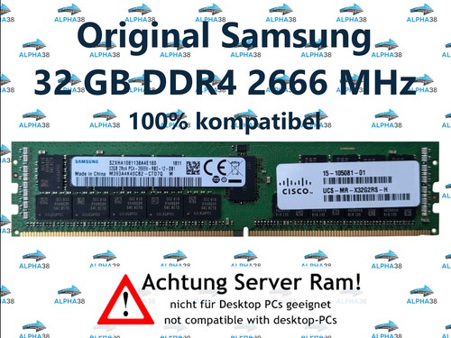 32 GB RDIMM ECC REG DDR4-2666 Supermicro F618R2-FTPT+ Server RAM - Bild 1 von 1