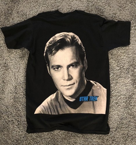 Vintage 1995 Star Trek Captain Kirk Single Stitch T Shirt XL Shatner Double Side - Picture 2 of 3