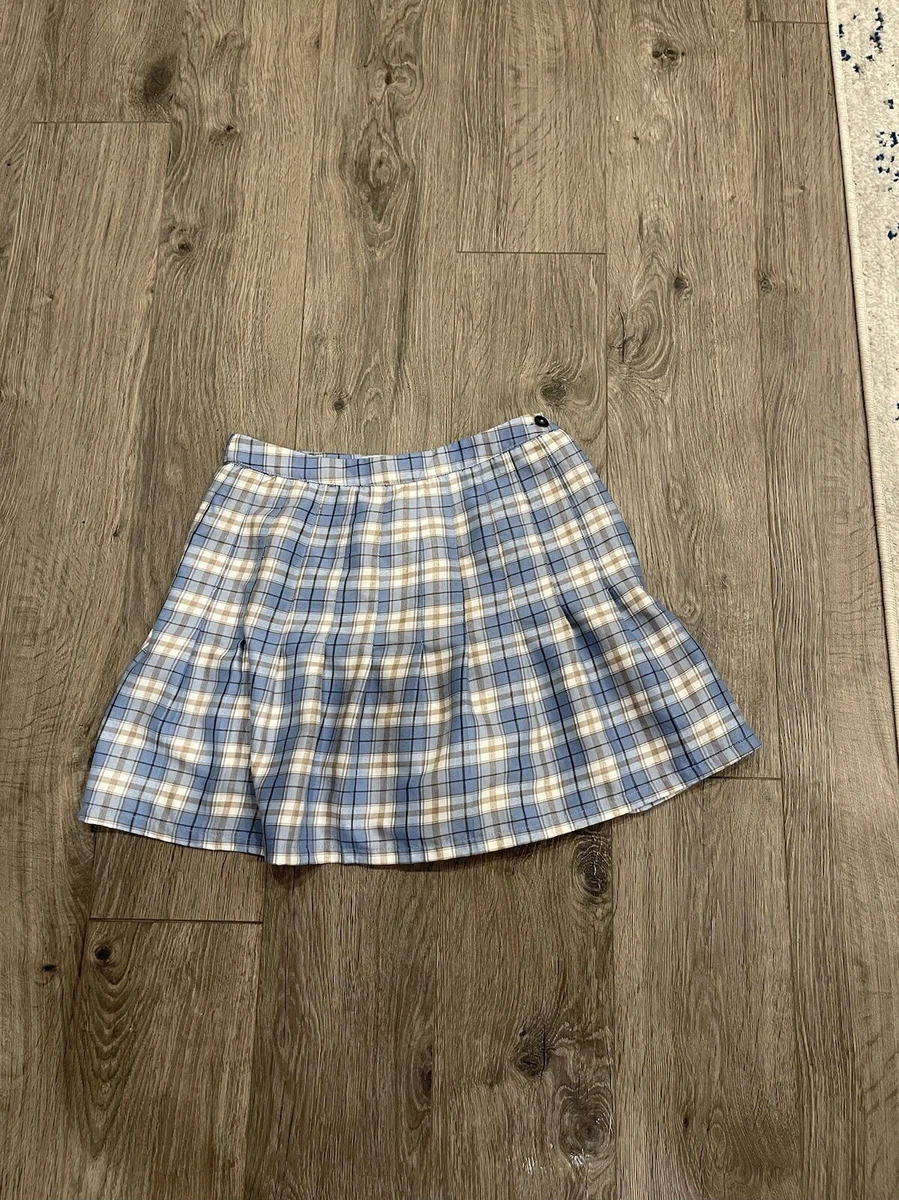 Brown plaid skirt ebay top