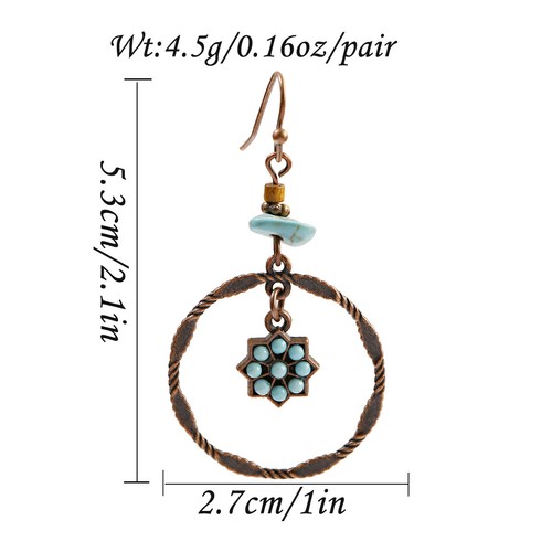 Women's Vintage Fashion Cooper Green Rust Alloy Carved Drop/Dangle Earrings - Picture 200 of 665