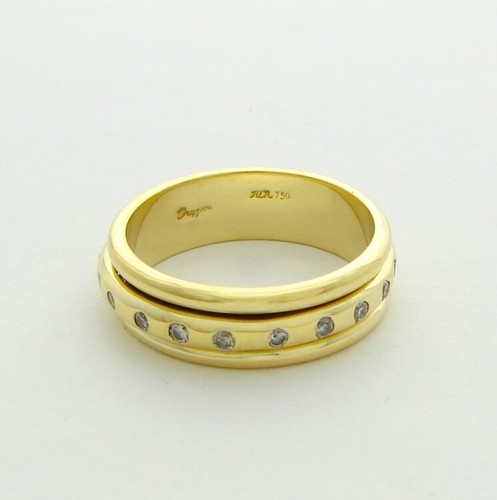 DIAMOND WEDDING BAND ETERNITY RING ANNIVERSARY RING SPINNING DIAMONDS 18K - Picture 3 of 3