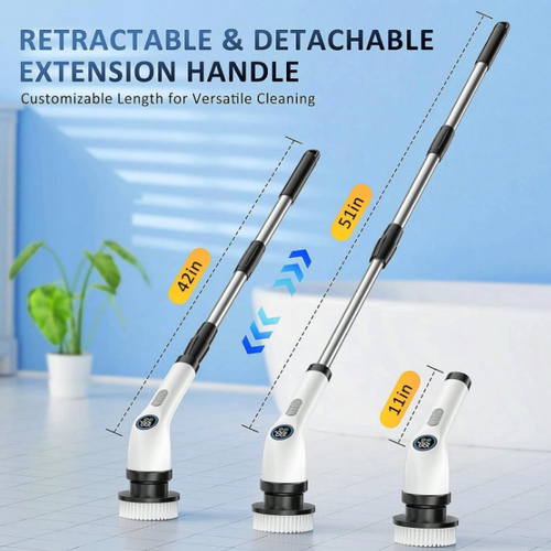 Spazzola Pulizia Senza Fili 9 IN 1 Elettrico Spin Scrubber Bagno Rotante - Foto 2 di 6