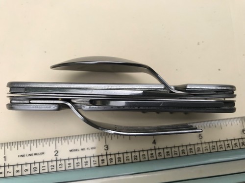 Compact Folding Stainless Steel Camping Knife & Utensils - Picture 14 of 17