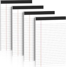 5" X 8" Note Pads 4 Pack of Legal Pads 21Lb Notepad College Ruled Legal Pad 30 S
