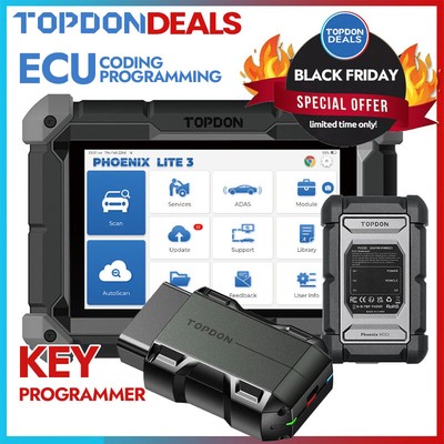 TOPDON Phoenix LITE 3 PRO OBD2 Scanner Diagnostic Tool Key Programmer ECU Coding