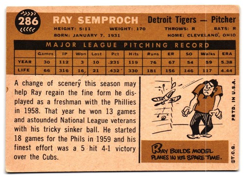 1960 Topps Baseball Cards #198-571 Pick a Card - Bild 201 von 489