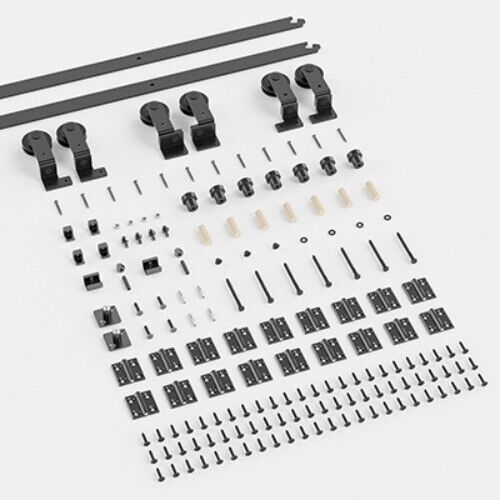 Kit de hardware de puerta corredera plegable de granero de 5-20 pies rodillo de pista moderno para 4/8 puertas - Imagen 21 de 22