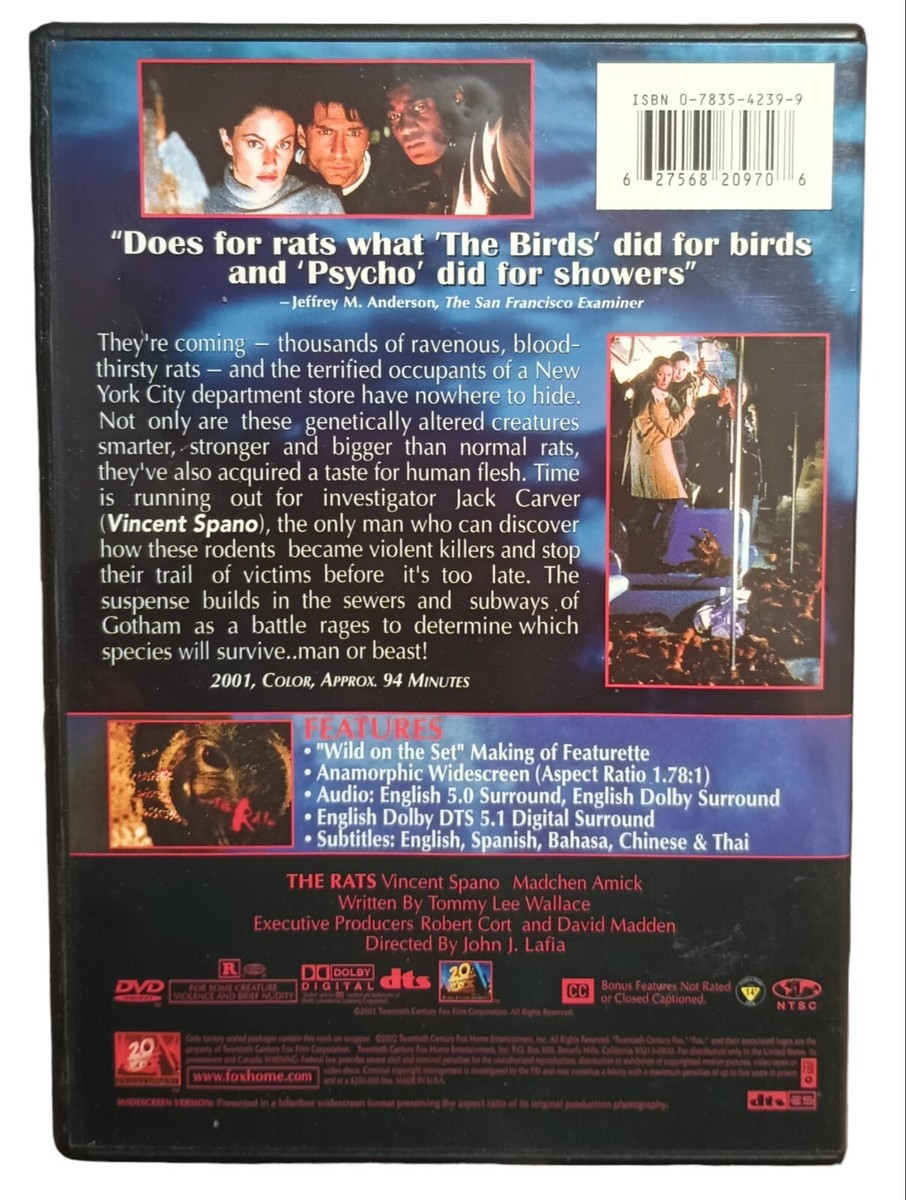 The Rats DVD 2002 Horror Cult Creature Feature Widescreen Vincent Spano The Rats DVD 2002 Horror Cult Creature Feature Widescreen Vincent Spano
