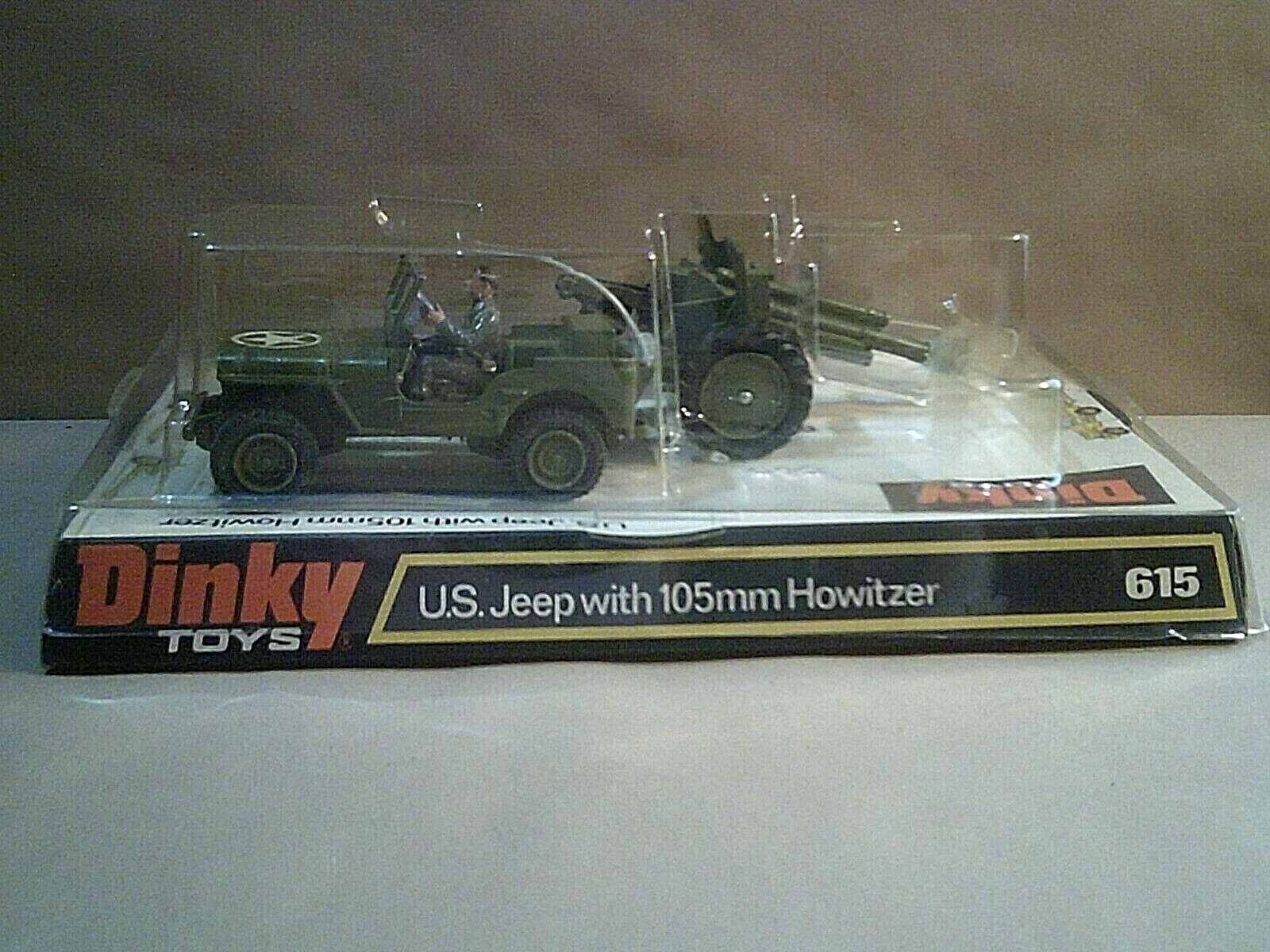 U.S JEEP con 105mm CANNONE-originale DINKY 615-Boxed-CONDIZIONI ECCELLENTI U.S JEEP con 105mm CANNONE-originale DINKY 615-Boxed-CONDIZIONI ECCELLENTI