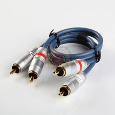 1.5FT METAL BODY GOLD PLATED Dual RCA Male to Male Audio Cable No Noise