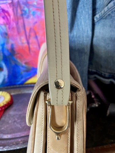 Hübsche Vintage GUCCI Elfenbein Leder Schultertasche Handtasche Designer Mode Accessoire - Bild 6 von 12