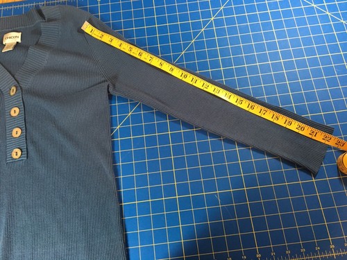 CHICOS klassischer blauer L Slv Rippstrick Pullover Pulli mit Muschelknöpfen Gr.0 (4-8) - Bild 8 von 8