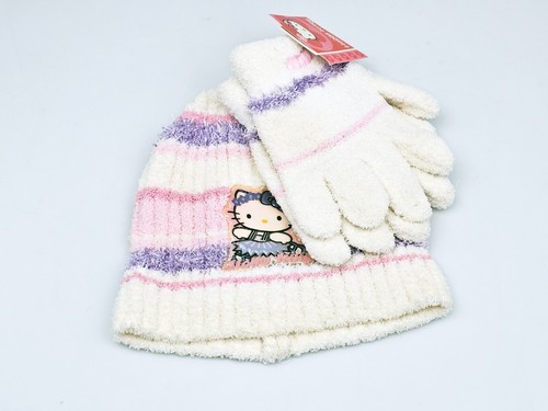NEW Girls Sanrio Hello Kitty Beany Hat and Gloves Set - Picture 1 of 2