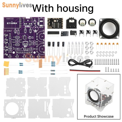 DIY Bluetooth Speaker Audio Electronic Kit 8002 Audio Amplifier w/ Acrylic Shell - Picture 1 of 26