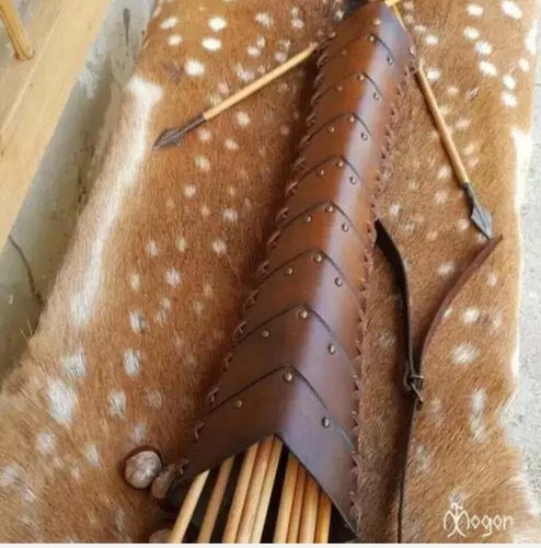 Nuevo Aljaba Medieval ARCHERY Cuero/Aljaba Lateral/Aljaba Flecha Cadera - Imagen 4 de 5