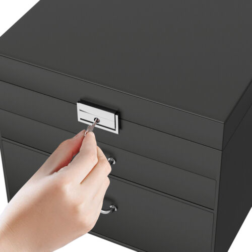 3 Schichten Schmuckkasten Schmuckkoffer Schmuckkästchen Aufbewahrungsbox Schwarz - Bild 3 von 7