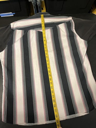 Vtg 90’s Roper Snap USA Men Black Red BOLD STRIPE Cowboy Western Size L 16.5 - Imagen 9 de 9