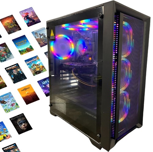 Gaming PC RGB Desktop Computer i7 32GB 1TB SSD 2TB RX 580 WIFI WIN10 PRO - Picture 2 of 10