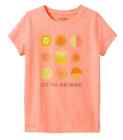 Cat & Jack Girls Neon Peach 'Let the Sunshine' Short Sleeve coral T-Shirt