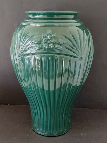 Vintage Anchor Hocking Large 16" Forest Green Glass Hunter Vase RARE - Picture 3 of 9