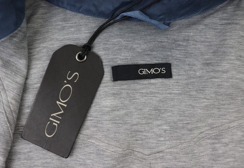Gimo's Shirt Jacket L fits M Men' s Faded Blue Pearl Snap Cotton Lined NWT $1195 - Picture 3 of 9
