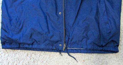 ADIDAS Extra Long Navy Blue Full Zip Hooded Jacket Windbreaker Size XL Lined - Picture 2 of 10