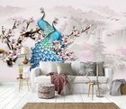 3D Animal Blue Peacock R16171 Wallpaper Wall Mural Self-adhesive Removable Luna