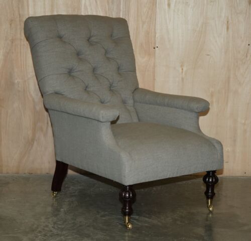 FINE PAIR OF ANTIQUE ORIGINAL WILLIAM MORRIS & CO EDINBURGH STAMPED ARMCHAIRS - Picture 2 of 23