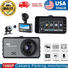 128G Dash Cam Dual Lens 4" 1080P Screen Car DVR Recorder Front Rear Camera