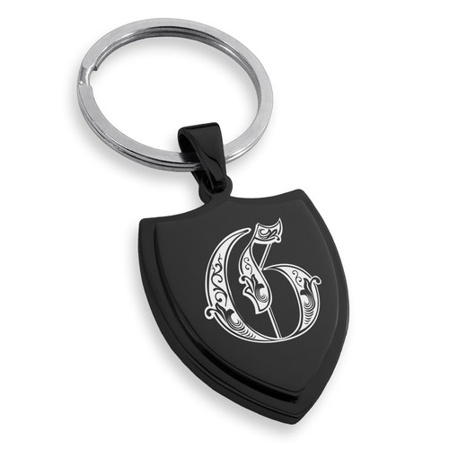 Collar o llavero con etiqueta de perro con letras reales con monograma escudo escudo de acero inoxidable - Imagen 42 de 157