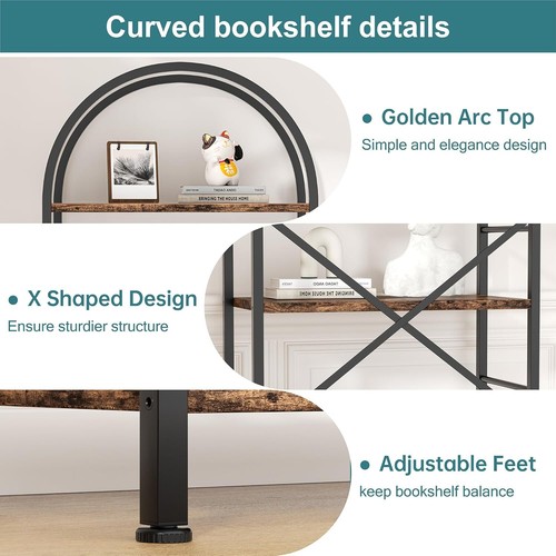 Book Tall Bookcase, Home Office Bookcase Storage Organizer - Picture 5 of 10