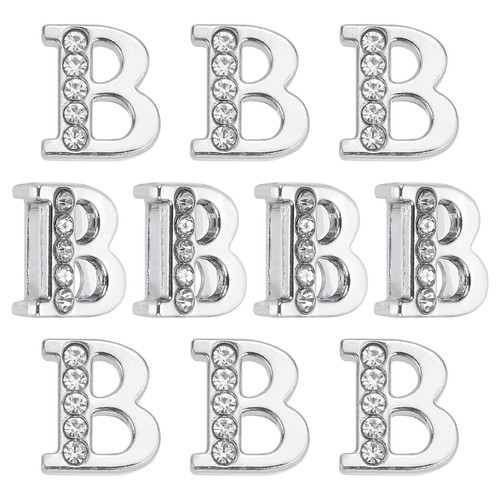 Buchstaben Charm, 20 Stck. 8mm Folie Halb Strass Alphabet Charm (Buchstabe B)