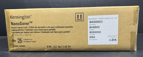 QTY of 25, New Sealed Box, Kensington K64445M, Nanosaver Keyed Laptop Lock - Photo 6/6
