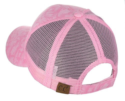 Gorra de béisbol C.C unisex con patrón de tinte de corbata panel frontal malla ajustable para camionero béisbol CC - Imagen 25 de 29