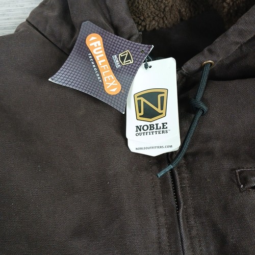 Noble Outfitters Herren XXL Tall dunkelbraun Full Flex Canvas Arbeitsjacke mit Kapuze - Bild 9 von 11