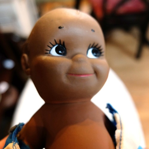 Vintage Cameo Black 7 1/2 Inch Tall Squeaker Plastic Kewpie 1946 - Picture 10 of 11