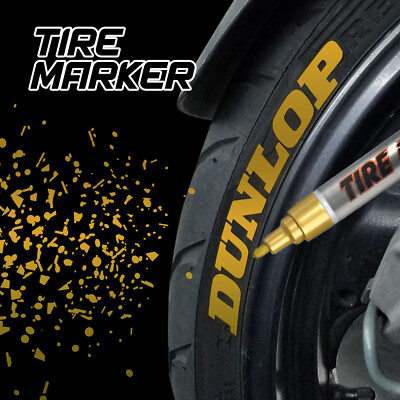 Gold Rubber Tire Marker Permanent Paint Pen Oil Based Waterproof Motorcycle Car