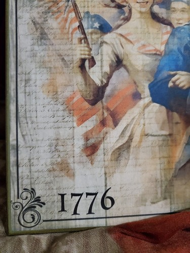 PRIMITIVE FOLK ANTIQUE VINTAGE COLONIAL AMERICANA STYLE YANKEE DOODLE 1776 SIGN - Picture 8 of 13
