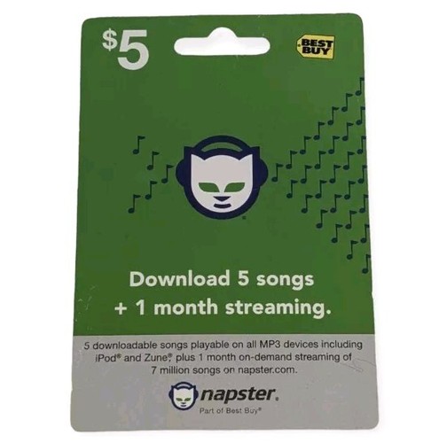 2009 Napster Music Card Download Streaming Best Buy Collectible No Value Green