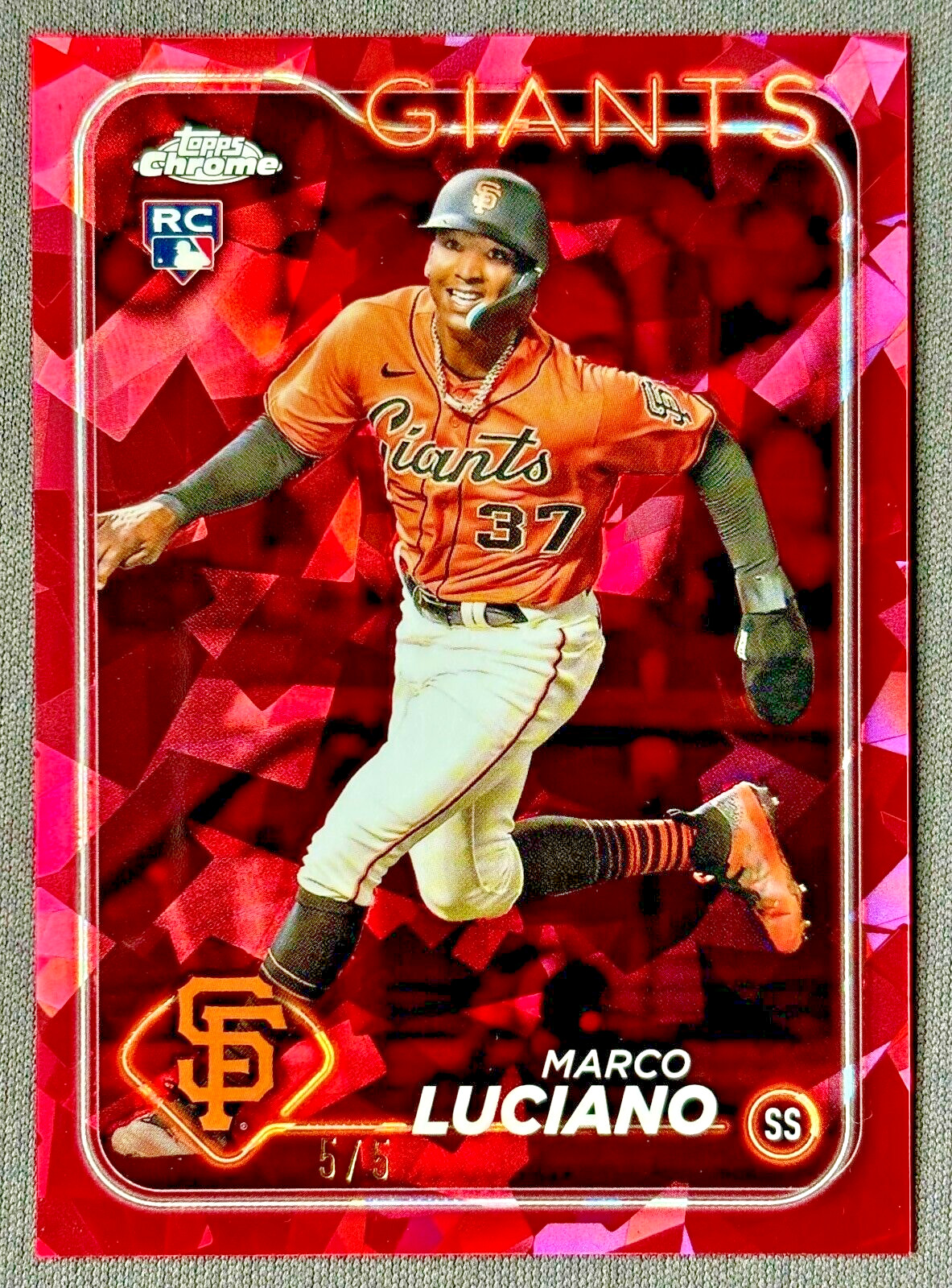 2024 Topps Chrome Sapphire Marco Luciano RED /5 ⭐ SF Giants Rookie 💎 Centered