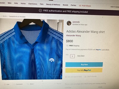 Men's Alexander Wang Adidas Shirt Upside Down Logo Size
