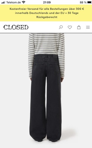 Closed Wide Jeans Nikka 27 Dark Grey Baumwolle Salt Pepper Optik - Bild 8 von 8