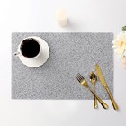 4pcs Silver Crystal Table Mats – 29L x 12W cm, Crushed Diamond Placemats Set