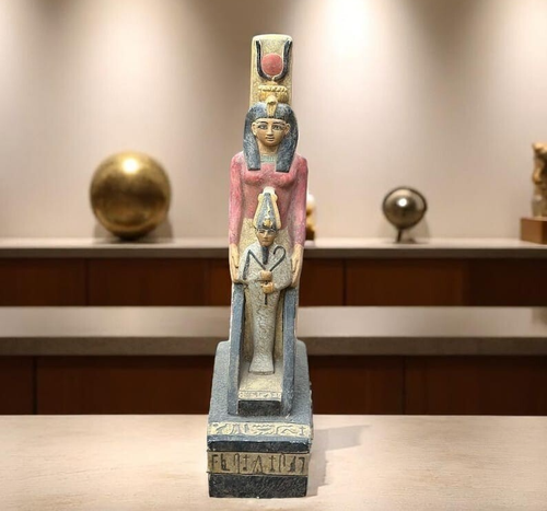 ANTIGÜEDADES EGIPCIAS ANTIGUAS Estatua Egipcia Única Diosa Isis con Osiris Bc - Imagen 4 de 14